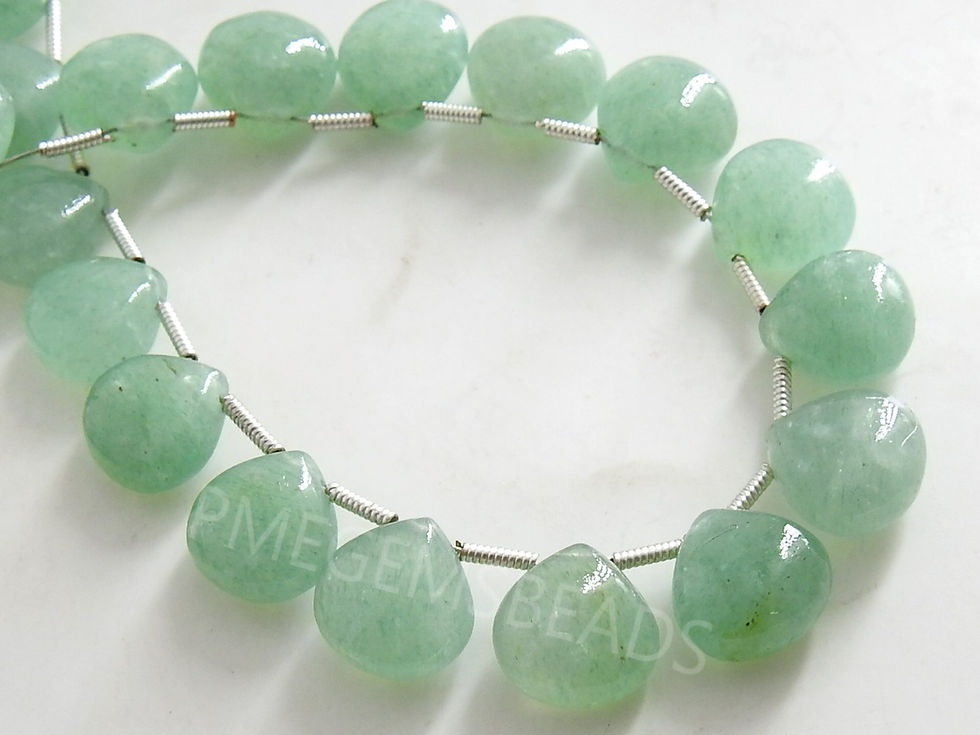 Miniature : Green Aventurine Smooth Heart Shape Teardrop