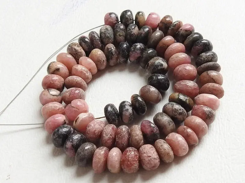 Rhodonite Multi Shaded Smooth Roundel Bead
