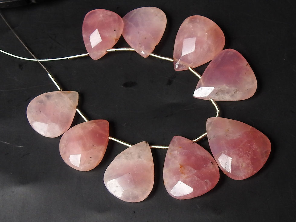 Morganite Faceted Cabochon Briolette/WM-W7