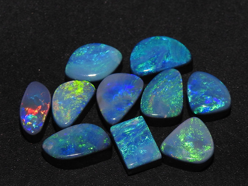 Australian Opal Doublet Multi Fire Smooth Fancy Shape Cabochon Lot