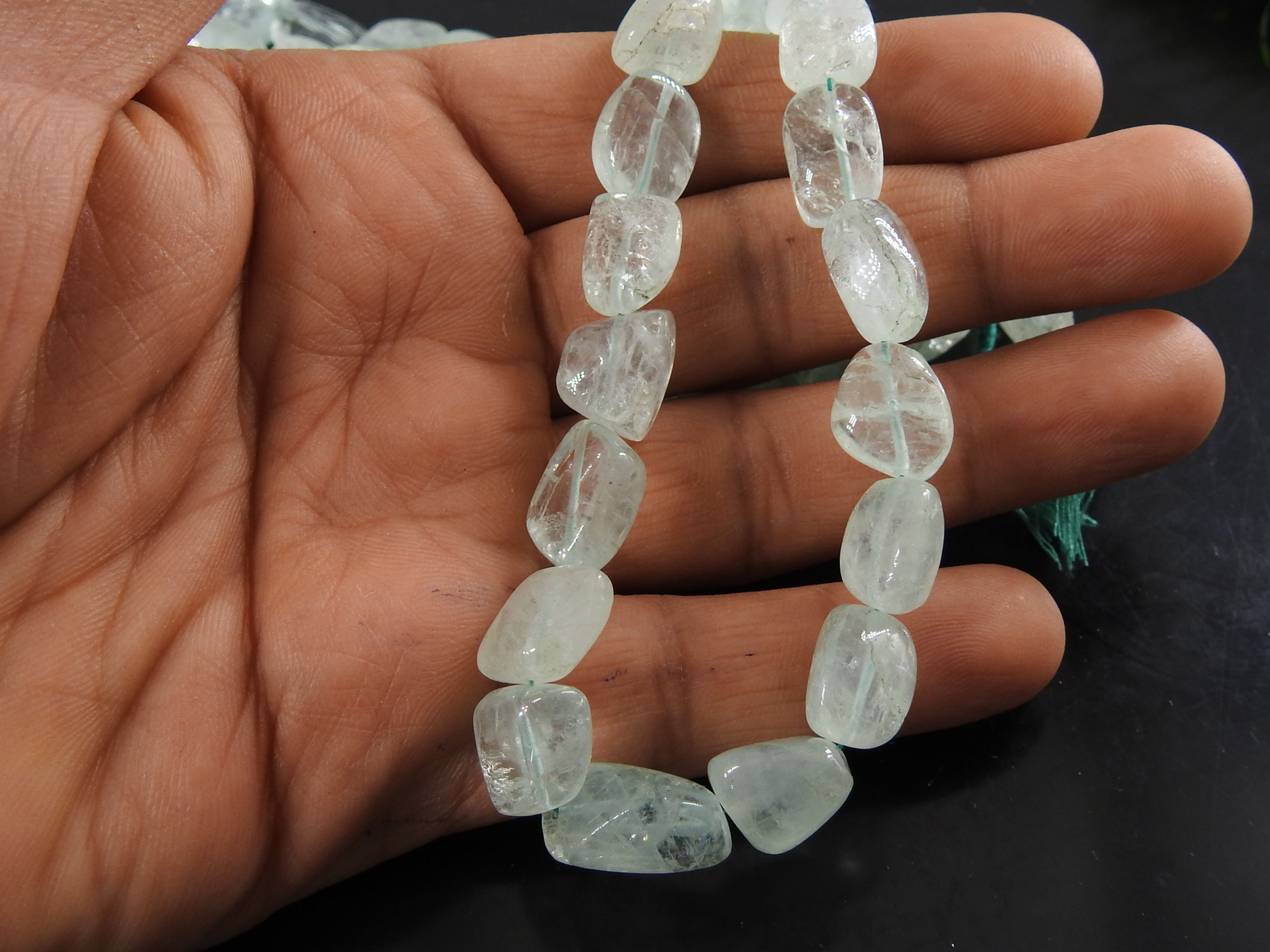 Aquamarine Smooth Tumble Nugget Beads/10Inches 10To20MM Long Approx