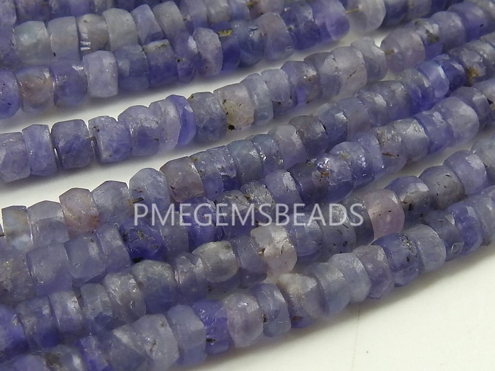 Miniature : Tanzanite Smooth Matte Polished Roundel Beads