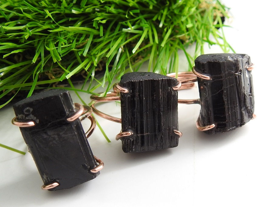 Thumbnail: Black Tourmaline Natural Crystal Rough Wire Wrapping Cop
