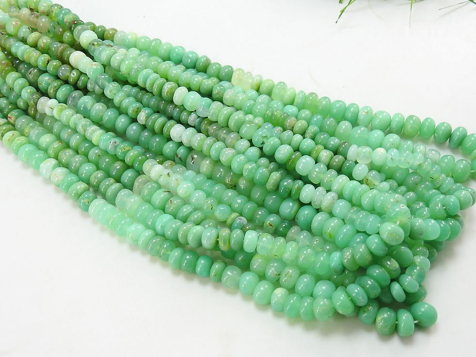 Chrysoprase Multi Shaded Smooth Roundel Beads