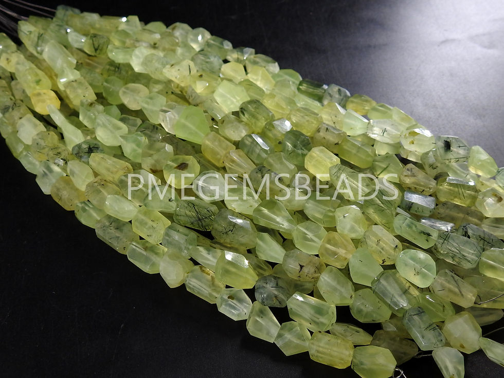 Миниатюра: Prehnite Faceted Step Cut Tumble Nuggets Loose Stone For Making Jewelry