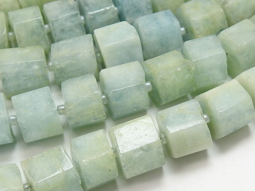 Aquamarine Faceted Crystal Shape Beads