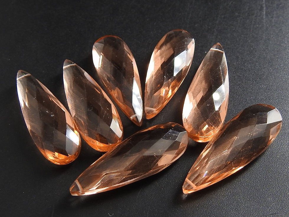 Miniature : Morganite Pink Quartz Faceted Teardrop/30X10MM