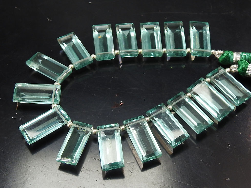 Amethyst Green Quartz Faceted Baguette