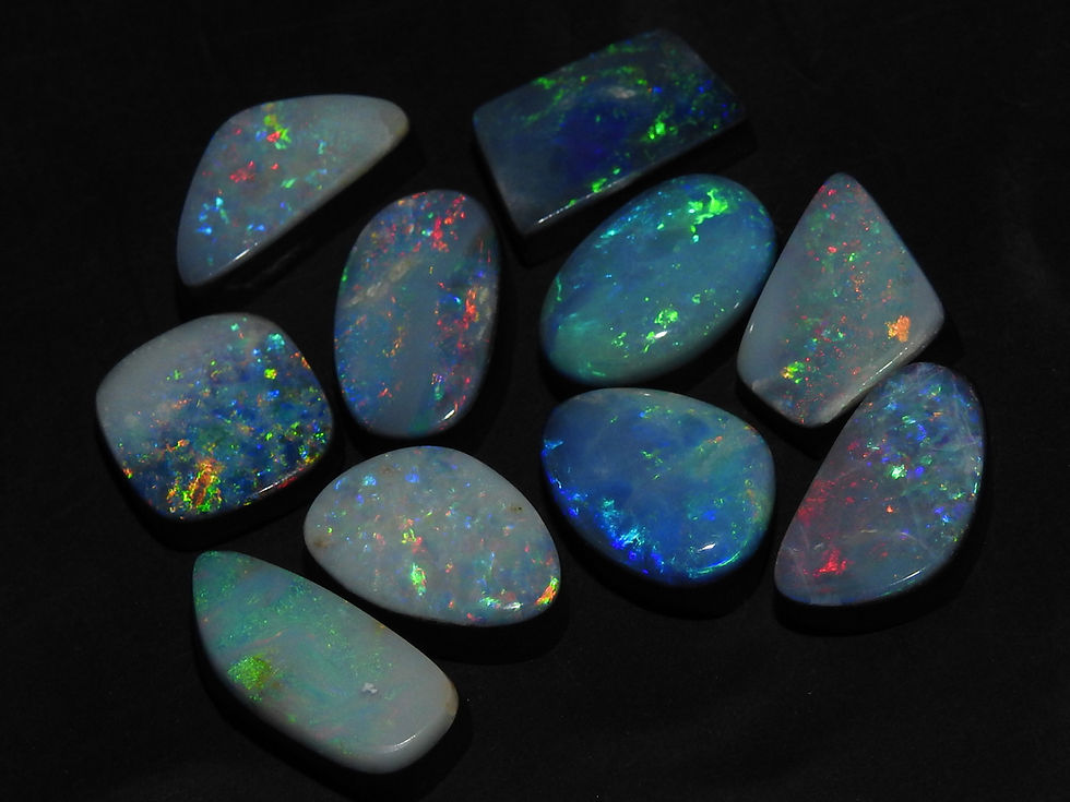 Australian Opal Doublet Multi Flashy Fire Smooth Cabochon Lot/10Piece 10To12MM