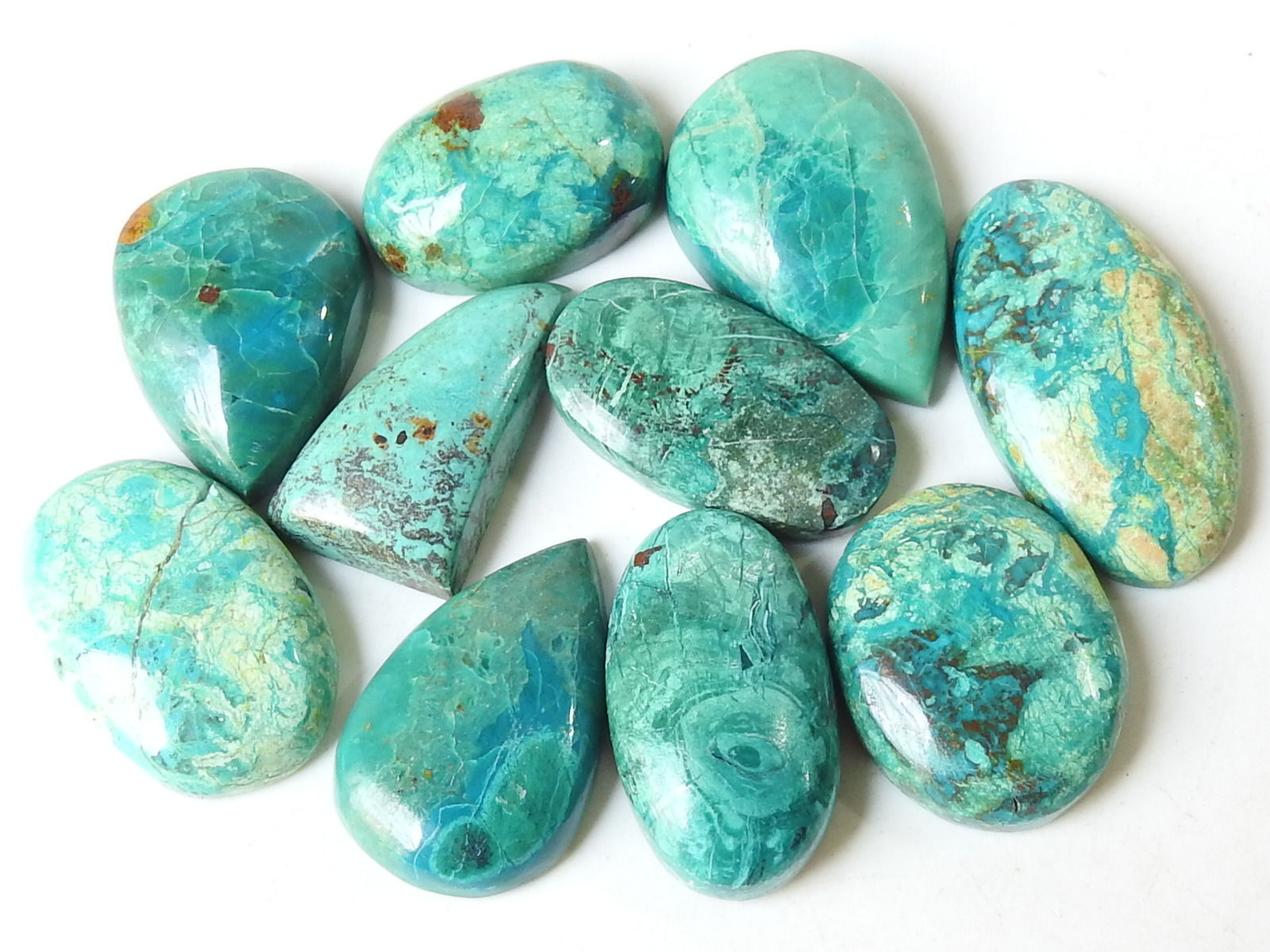 Natural Azurite Smooth Fancy Shape Cabochon Lot/C-3