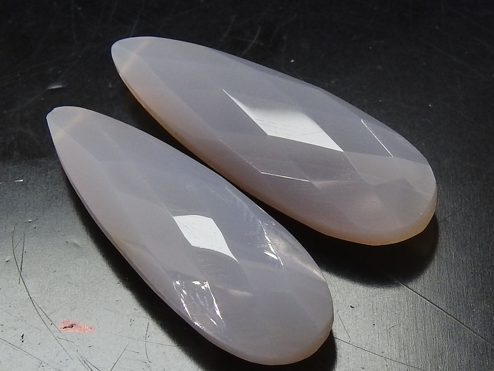 Gray Chalcedony Faceted Teardrop/30X10MM