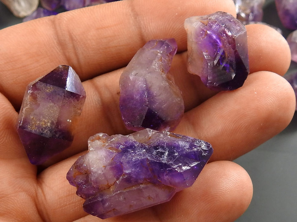 Küçük resim: Amethyst Natural Crystal Rough Double Terminated Loose Raw Stone