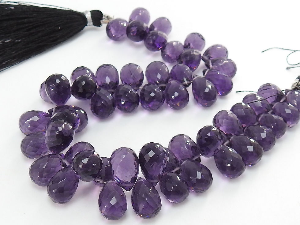 Amethyst Purple Quartz Faceted Drops