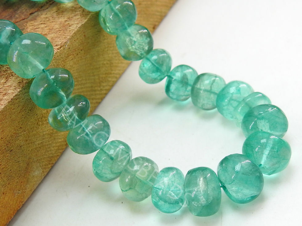 Miniature : Green Fluorite Smooth Roundel Beads