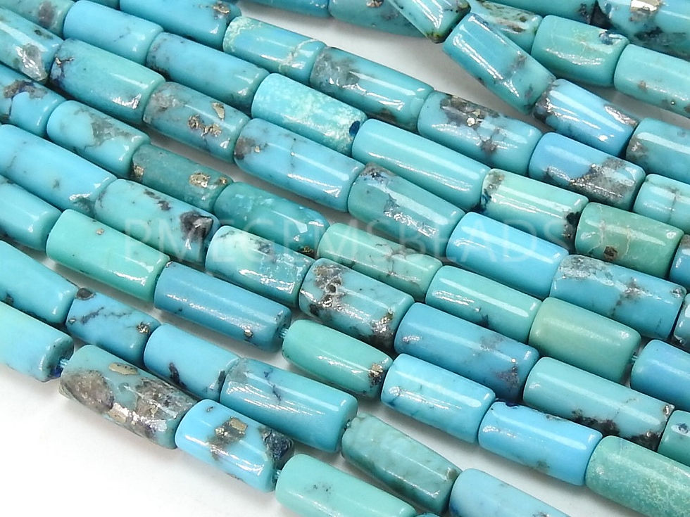 Miniature : Arizona Turquoise Smooth Tubes Shape Beads