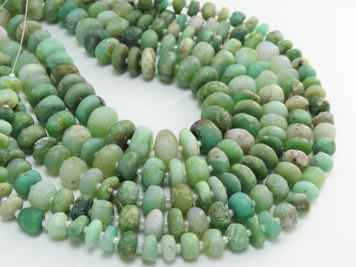 Chrysoprase Smooth Matte Polished Roundel Beads