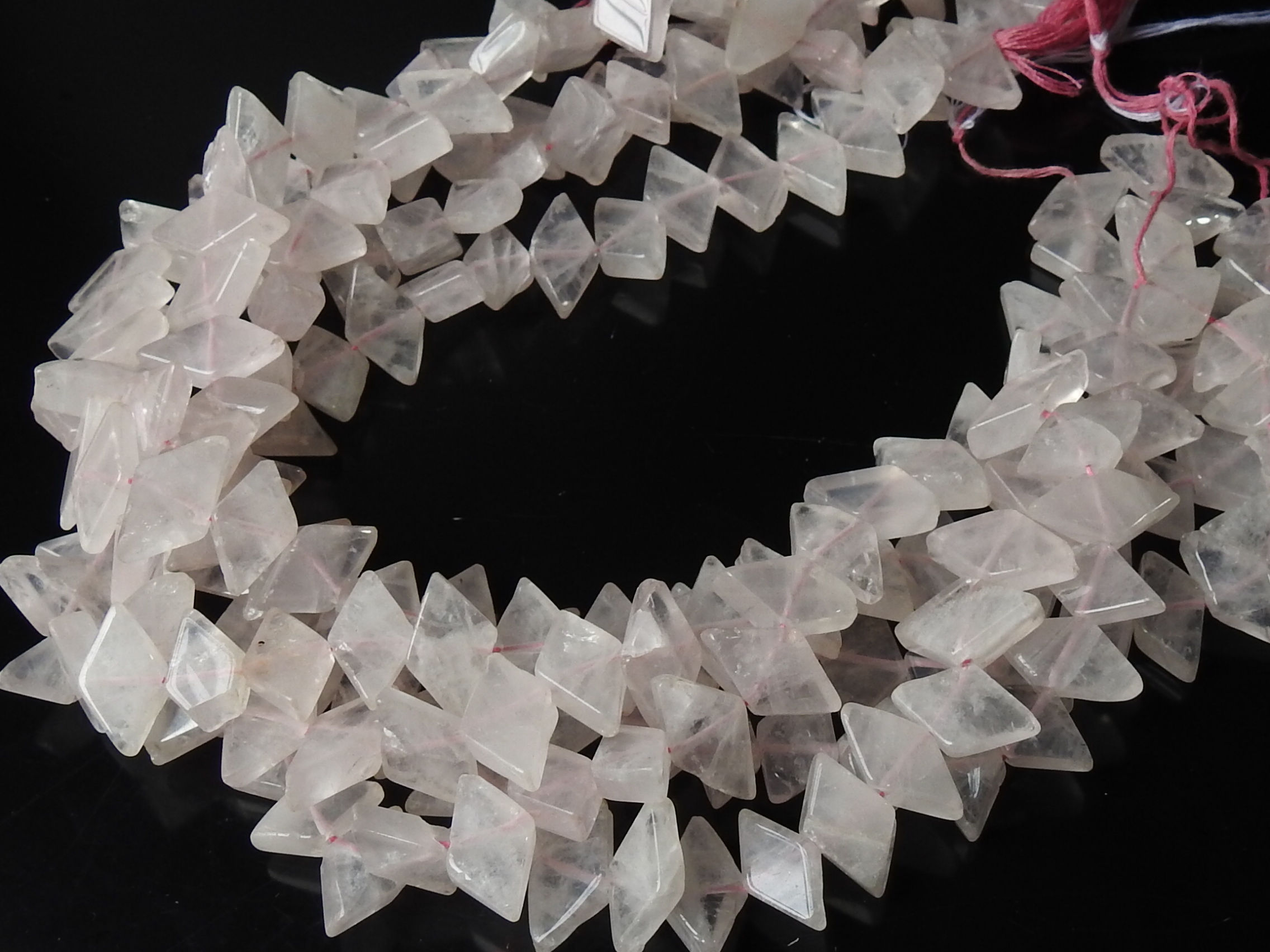 Rose Quartz Hexagon Shape Beads