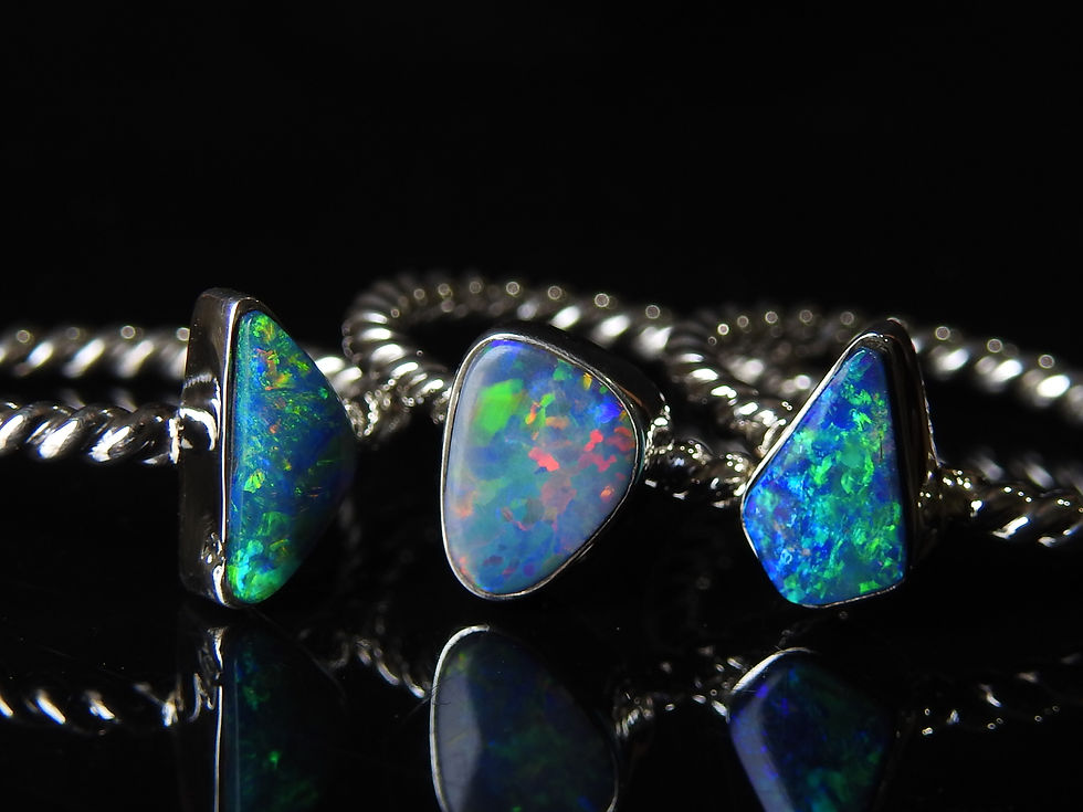 サムネイル： Australian Opal Ring 925 Sterling Silver Jewelry Doublet Stone Gift For Her