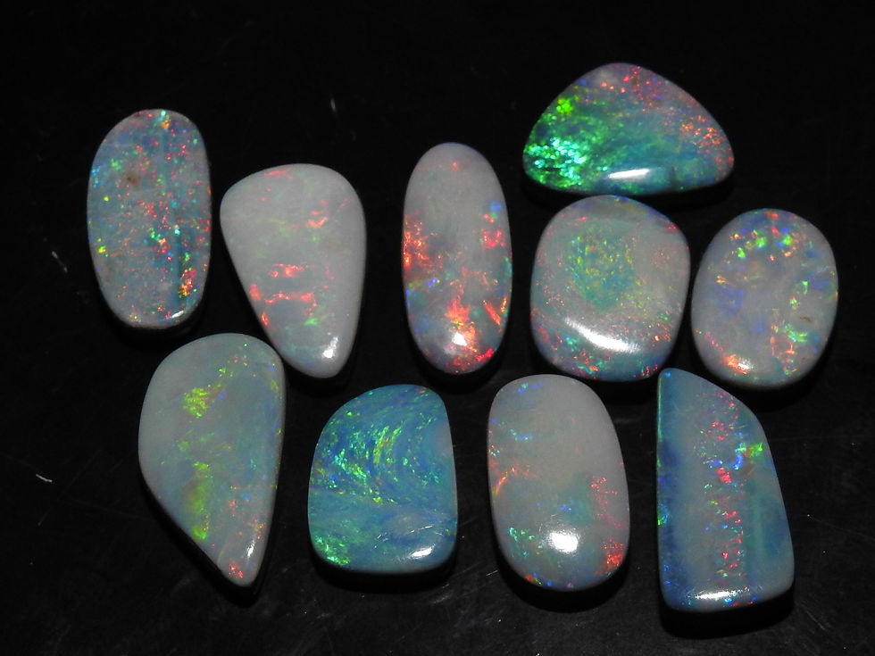 Australian Opal Doublet Multi Flashy Fire Smooth Cabochon Lot