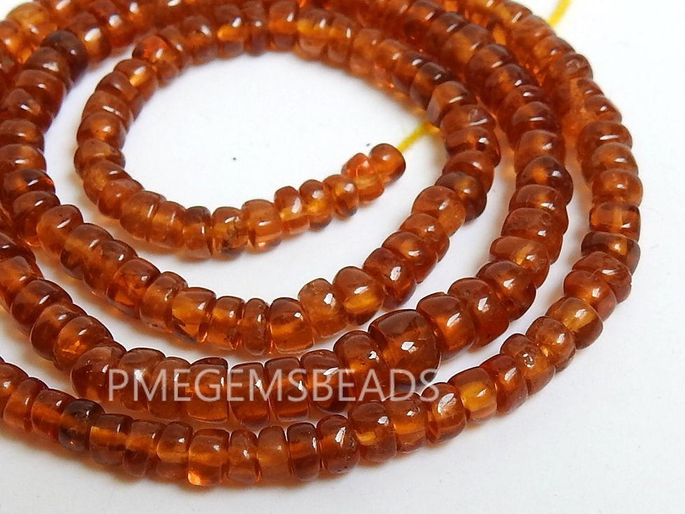 Thumbnail: Hessonite Garnet Smooth Roundel Bead