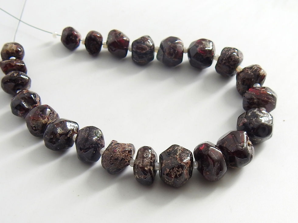 Миниатюра: Garnet Natural Polished Rough Roundel Beads Loose Raw Stone