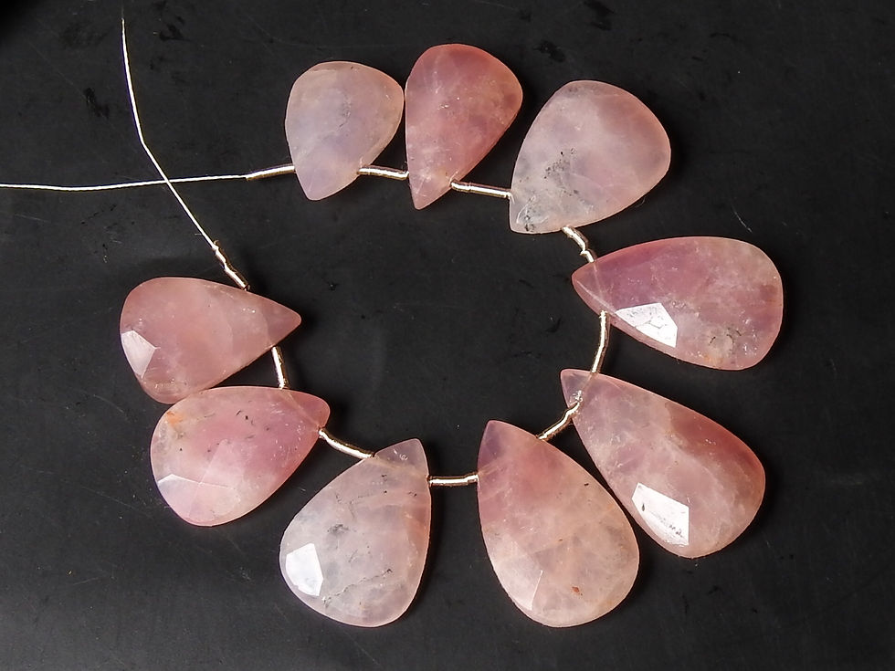 Morganite Faceted Cabochon Briolette/WM-W7