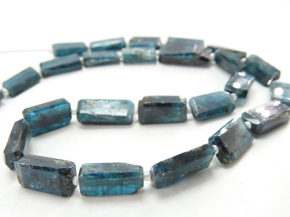 Blue Kyanite Faceted Flat Tumble Bead 15Inches 10-15MM Long Approx