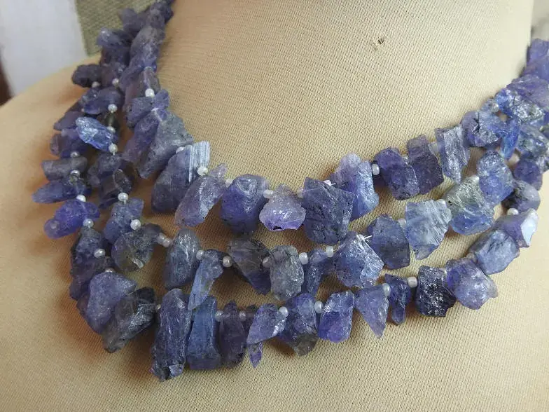 Миниатюра: Tanzanite Natural Rough Slice Bead/10Inches Strand 5To15MM Long