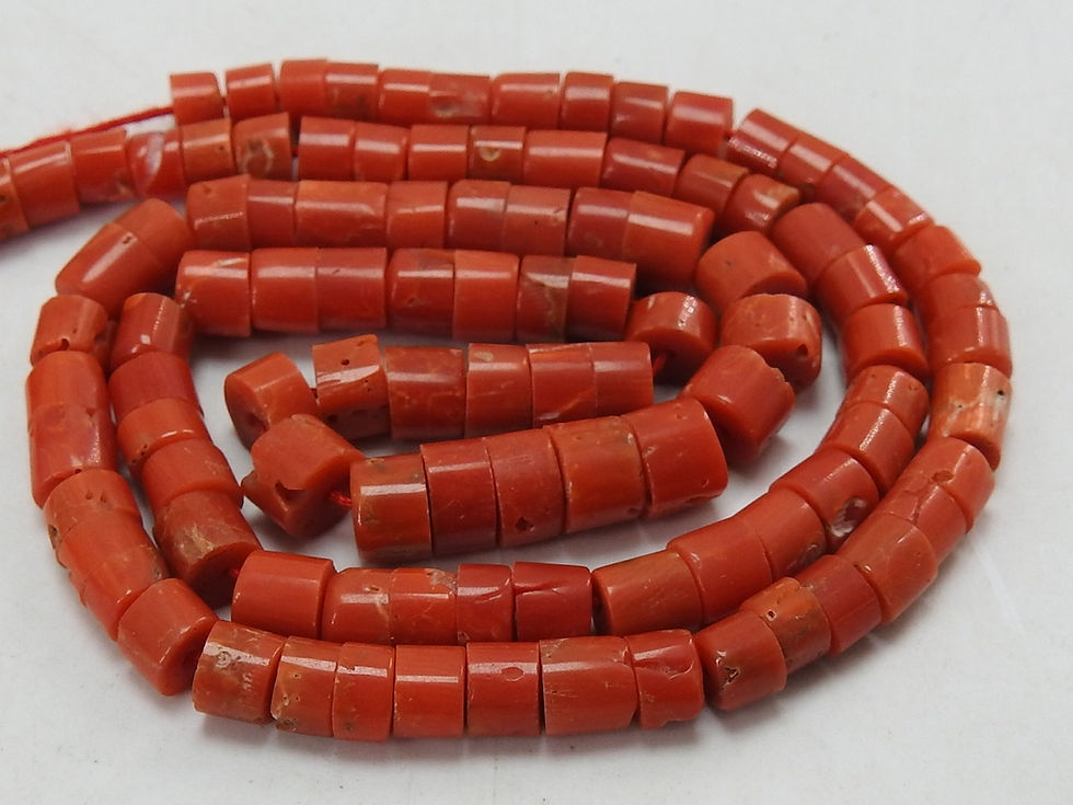 Red Coral Smooth Heishe Tire Bead/8Inches Strand