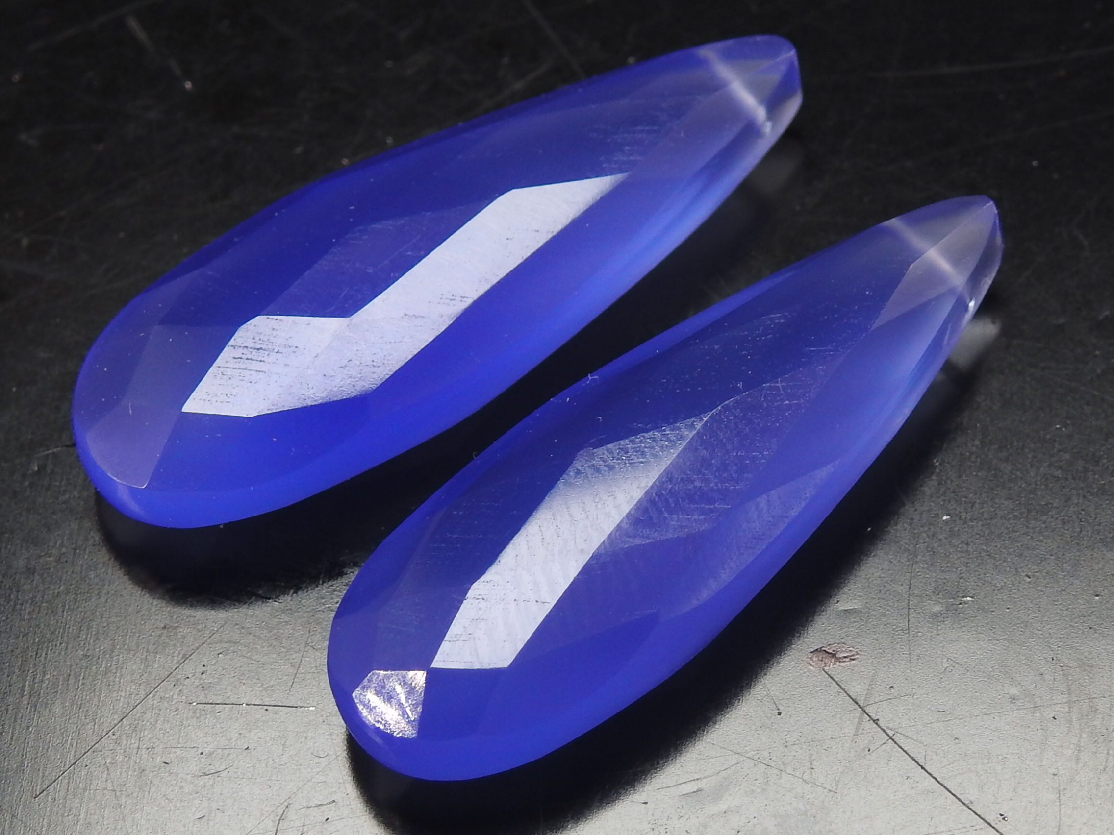 Lavender Blue Chalcedony Faceted Teardrop/30X10MM