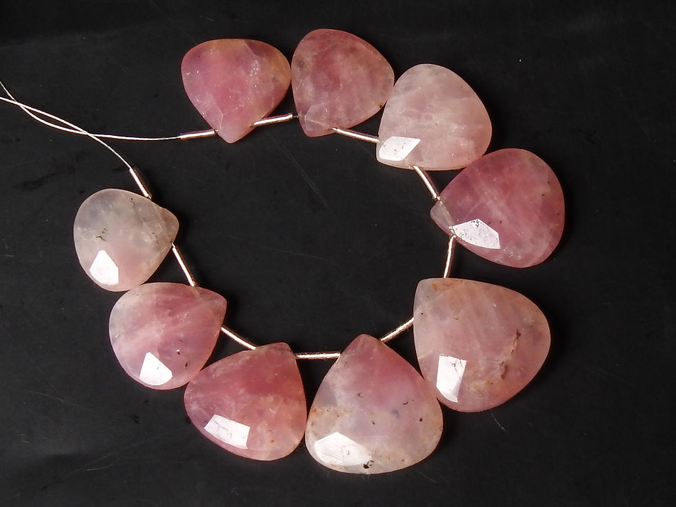 Morganite Faceted Cabochon Briolette/WM-W7