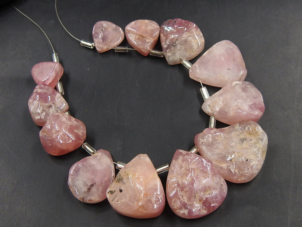 Morganite Natural Polished Druze Rough Bead 12Piece Strand WWM-6