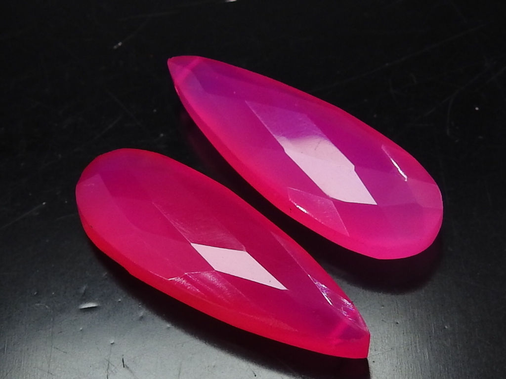 Pink Chalcedony Faceted Teardrop/30X10MM