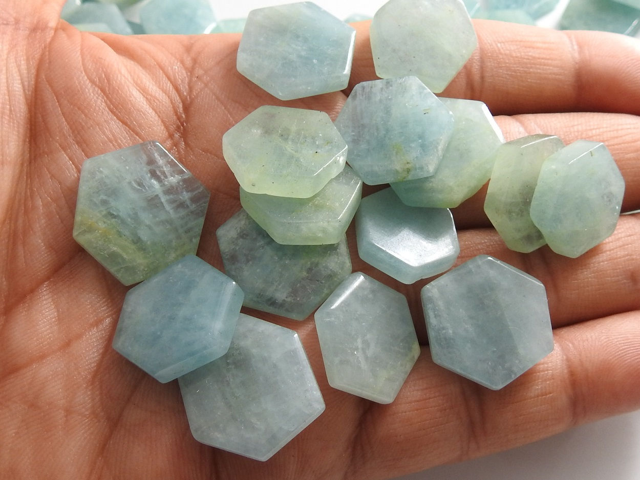 Aquamarine Hexagon Shape Cabochons