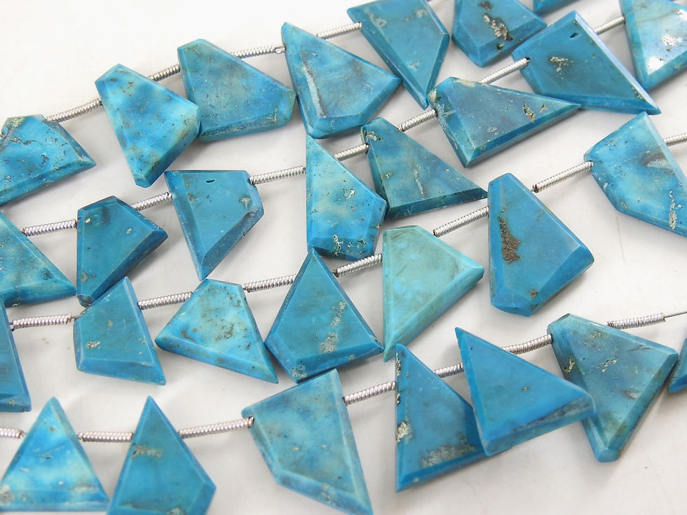Miniature : Synthetic Turquoise Smooth Fancy Slice Shape Briolette