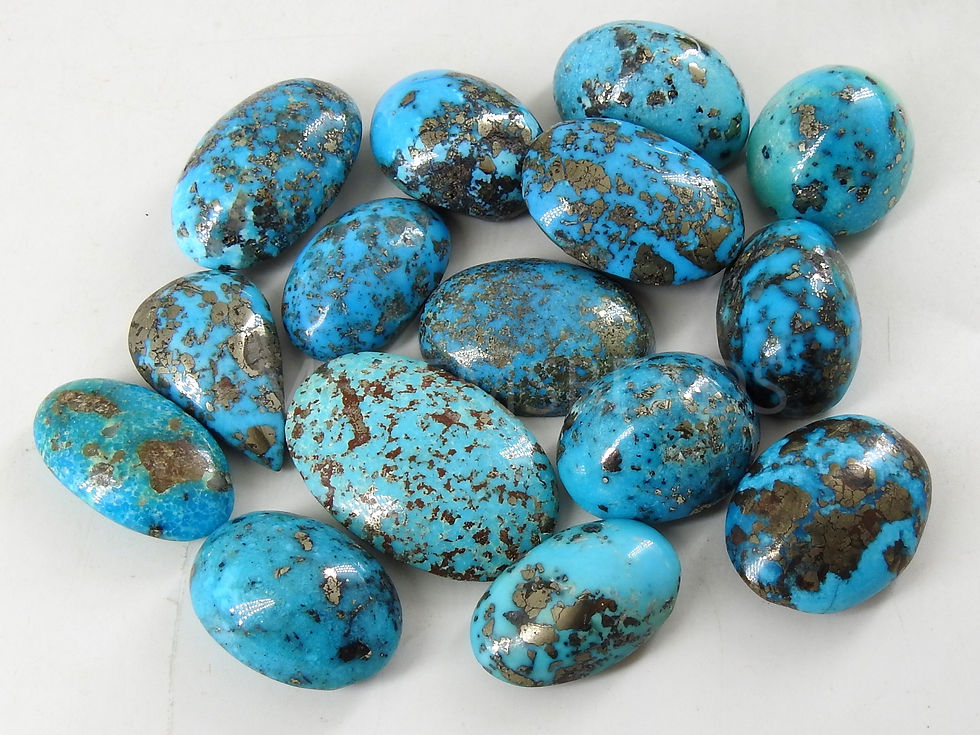サムネイル： Natural Turquoise Smooth Handmade Loose Stone Cabochons