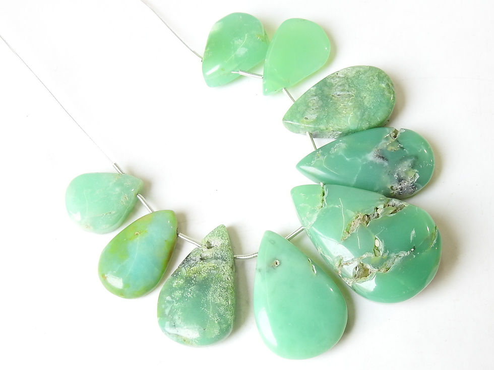 Chrysoprase Smooth Cabochon Briolette/9Piece 35XTo18X14MM Approx/WWM-1