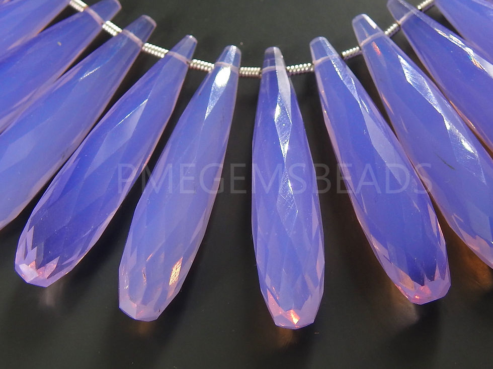 サムネイル： Lavender Blue Quartz Faceted Elongated Drop