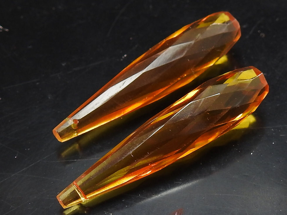 Thumbnail: Citrine Yellow Quartz Faceted Elongated Drops