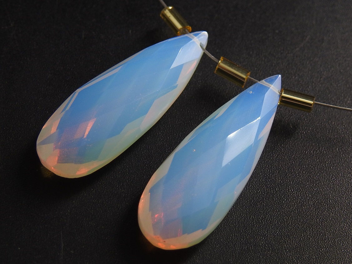 Opal Blue Quartz Faceted Teardrop/30X10MM