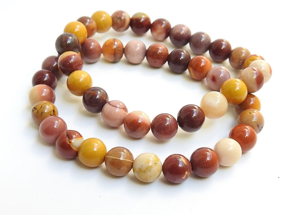 Küçük resim: Mookaite Jasper Sphere Ball Round Beaded Bracelet