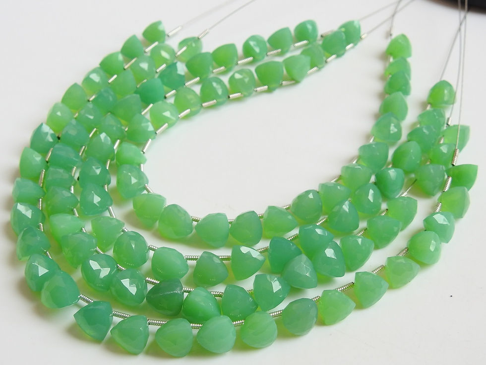 Chrysoprase Green Chalcedony Faceted Trillions