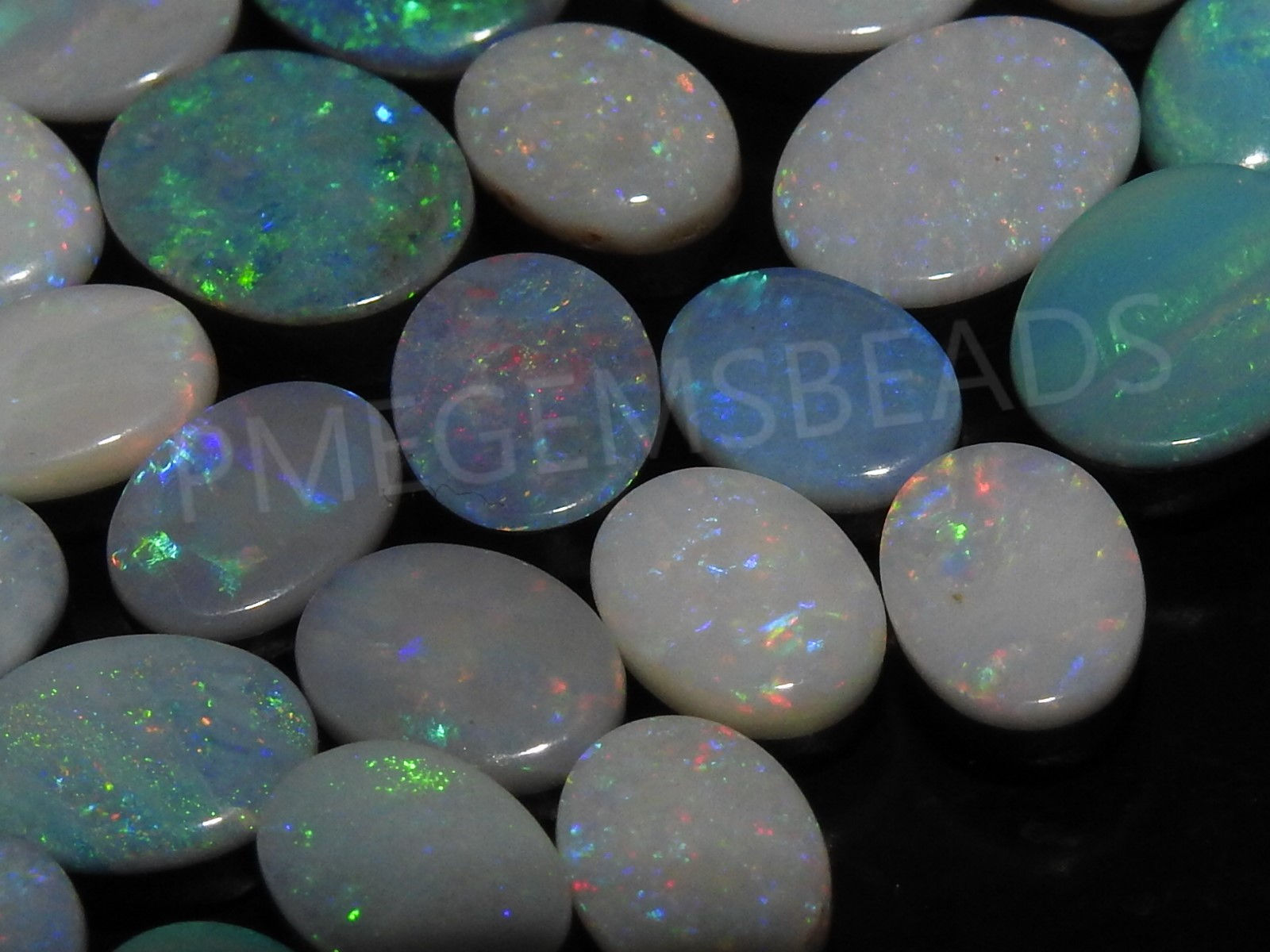 Australian Opal Doublet Multi Fire Smooth Oval Shape Cabochon