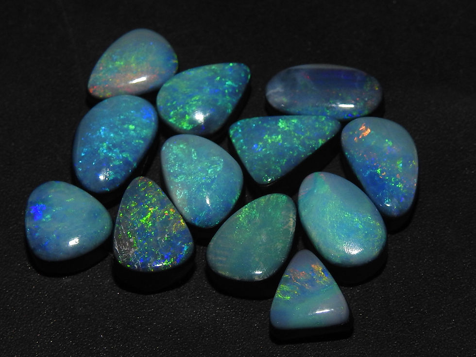 Australian Opal Doublet Multi Flashy Fire Smooth Cabochon Lot MS-4