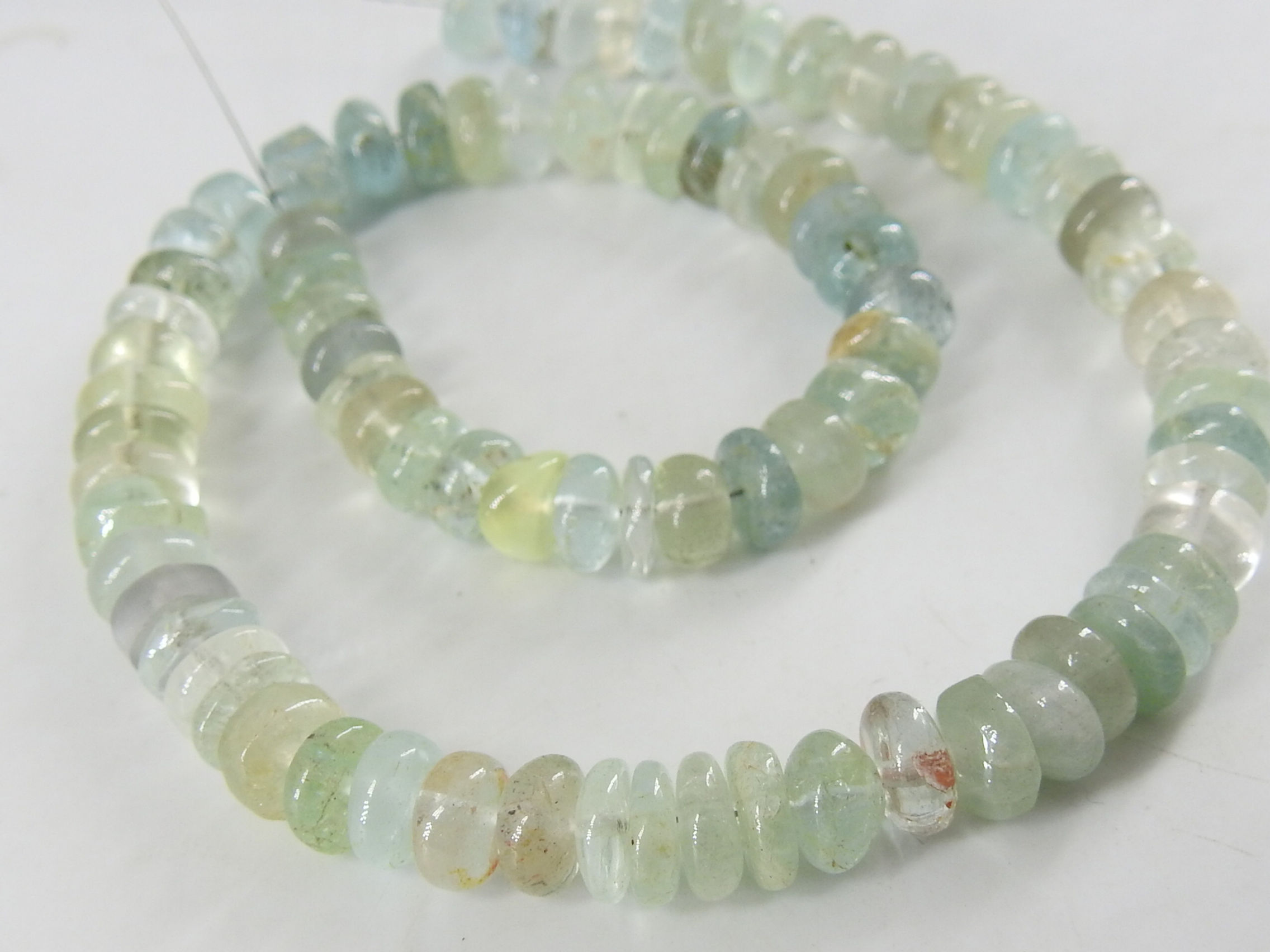 Aquamarine Smooth Roundel Beads