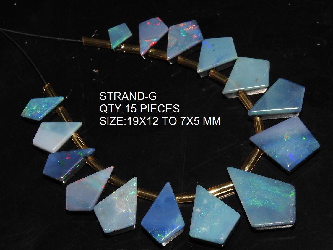 Australian Opal Doublet Multi Fire Smooth Kite Shape Cabochon Briolette
