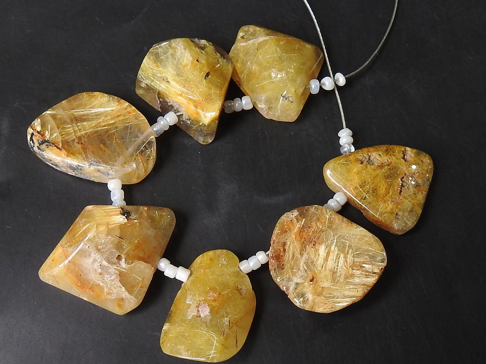 Thumbnail: Golden Rutile Quartz Faceted Tumble Nugget 7Piece 25X20To18X16MM Approx WWM-4