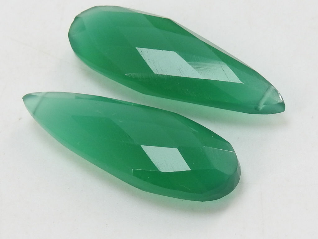 Green Onyx Faceted Teardrop/30X10MM
