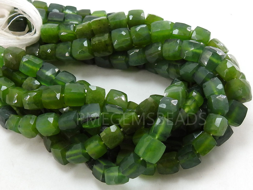Miniature : Serpentine Faceted Cube Box Beads