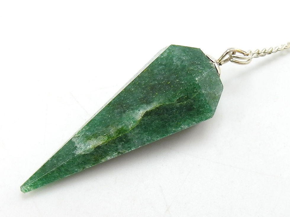 Thumbnail: Gemstone Faceted Cone Pendulum Chain Attached Reiki Crystal Healing